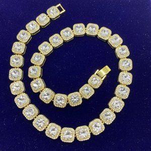 18'' Gold Clustered Tennis Chain